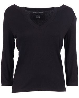 Filatures Du Lion Col V M3/4 002.Noir - Black