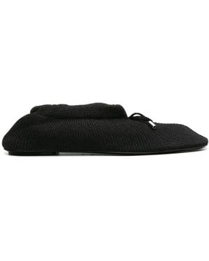 TOTEME Ribbed Knit Ballet Flats - Black
