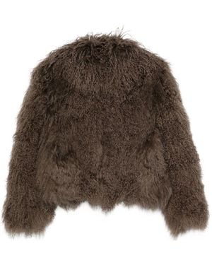 Martha Louis Shearling Effect Jacket - Brown