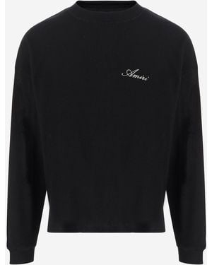 Amiri Stretch Cotton Sweatshirt With Print - Black