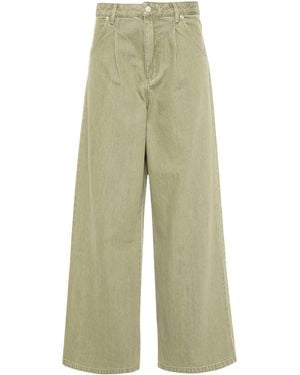 Officine Generale Moena High-Rise Wide Leg Jeans - Green