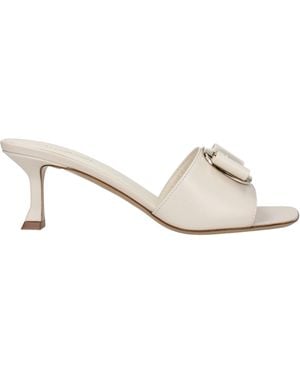 Ferragamo Zelie Damens Sandalen Beige/Mascarpone-Leder - Natur