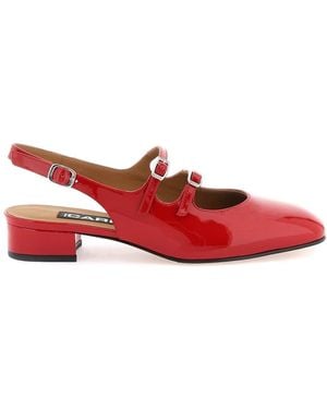 CAREL PARIS Patent Leder Slingback Mary Jane - Rood