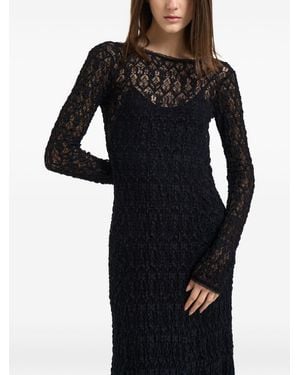 forte_forte Langes Spitzenkleid - Schwarz
