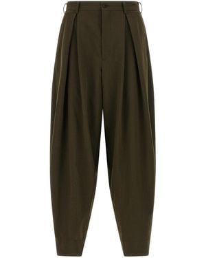Comme des Garçons Herringbone Wool Pants - Green