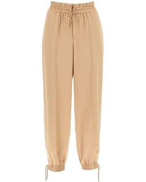 Jil Sander Satin Drawstring Trousers - Natural