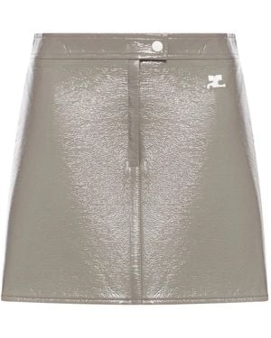 Courreges Miniskirt With Logo - Grey
