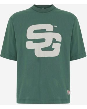 SUMMER GAMES Cotton T Shirt With Logo - Green