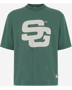 SUMMER GAMES Zomerspelen Katoenen T -shirt Met Logo - Groen