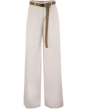 Max Mara Cotton E Pantaloni Di Lino Mormori - Bianco