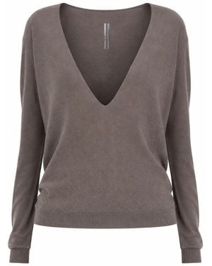 Rick Owens V Neck Jumper - Brown