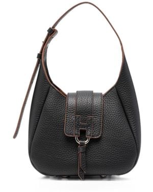 Hogan Trend Mini Leather Hobo Bag - Black
