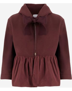 Patou Hooded Sweatshirt With Ruffles - Purple