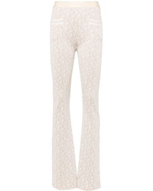 Palm Angels Monogram Jacquard Knitted Trousers - Natural