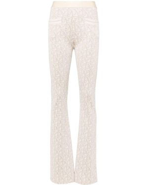 Palm Angels Monogram Jacquard Knit Pants - Natural