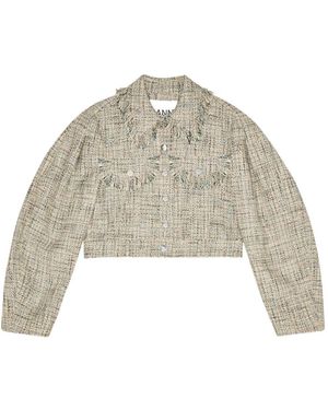 Ganni Tweed-Sakko - Natur