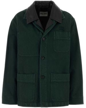 Miu Miu Bottle Denim Jacket - Green