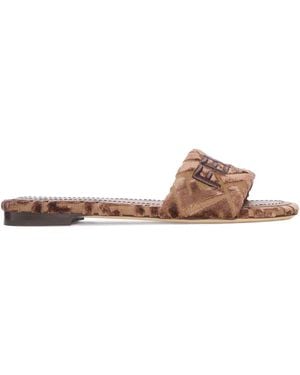 Fendi Sunshine Velvet Sandals - Brown