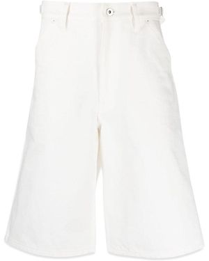 Jil Sander Denim Mini Shorts With Button Closure - White