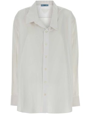 Prada Poplin Oversize Shirt Cotton - White