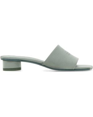 MM6 by Maison Margiela Powder Satin Anatomic Numeric Mules - Blue