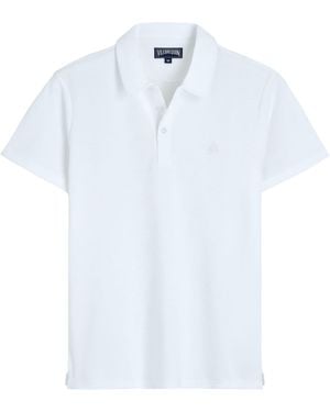 Vilebrequin Organic Cotton Polo Shirt With Embroidered Turtle - White