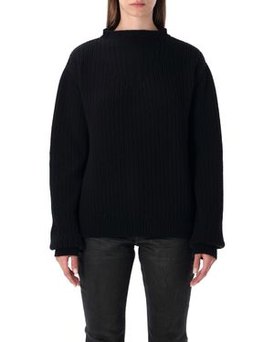 Rick Owens Al Heavy Wool Sweater - Schwarz