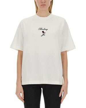 Burberry Check Print Cotton T-Shirt For - White