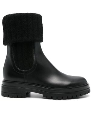Gianvito Rossi Leather Chelsea Boots - Black