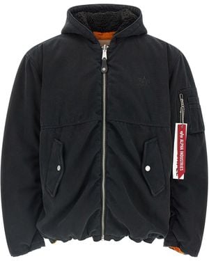 Purple Alpha Industries X Reversible Bomber Jacket - Black