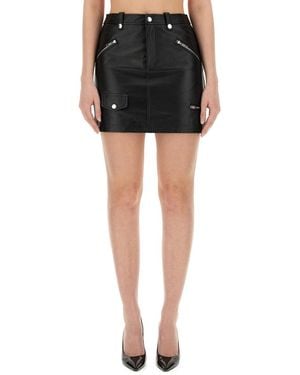 Moschino Skinny Fit Mini Skirt With Zippered Pockets - Black