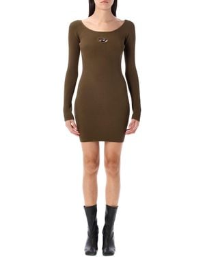 DIESEL M-Vera Ribbed Knit Mini Dress - Brown