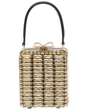Self-Portrait Crystal Micro Bag - Mettallic