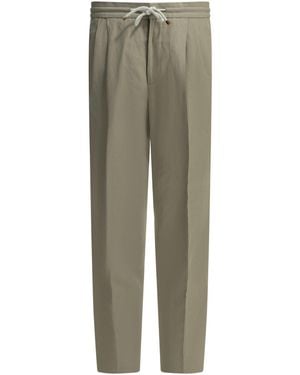 Brunello Cucinelli Linen Cotton Pants - Green