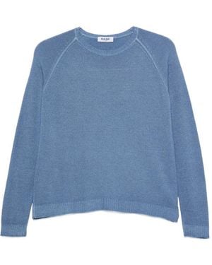 Base London Basissweater Van Wol En Kasjmier Met Ronde Hals - Blauw
