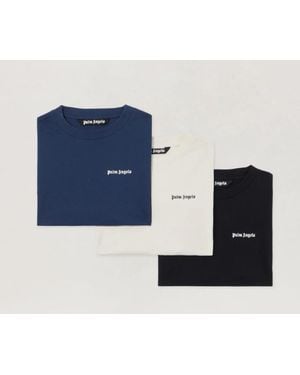 Palm Angels Bwn Klassiek Logo Tripack T-shirt - Blauw