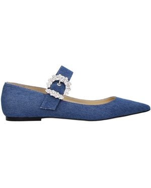 Jimmy Choo Cheri Ballerina Fabric/Denim - Blue