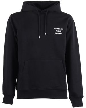 Drole de Monsieur Bold Slogan Hoodie - Black