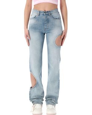 Off-White c/o Virgil Abloh Vaqueros blancos rotos - Azul