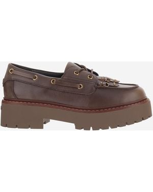 Pinko Margharet 01 Leder-Loafer - Braun