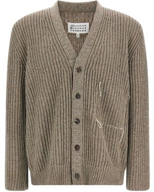 Maison Margiela Cardigan en laine - Marron