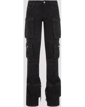 The Attico Chic High-Waisted Cargo Jeans For - Black