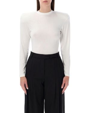 Magda Butrym Cream Jersey Bodysuit - White