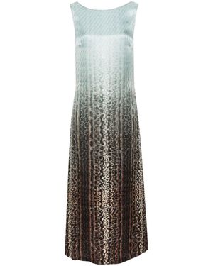 Fendi Silk Midi Dress With Gradient Design - Mehrfarbig