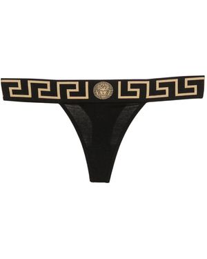 Versace Tanga mit Medusa - Schwarz