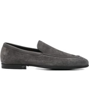 John Lobb Tyne Suede Leather Loafers - Grey