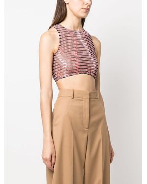 VITELLI Kälber winken Jacquard Crop Top - Pink