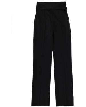 McQueen Wool Tailored Trousers - Black