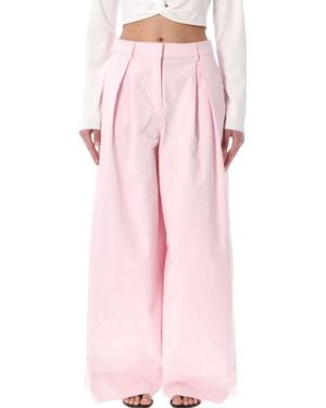 THE GARMENT Wide Cotton Avelino Pleated Trousers - Pink