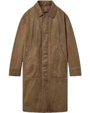 Golden Goose Journey Gabardina unisex Phil Waxed Twill Leather Datails - Marrón